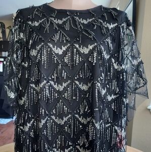 Arula Black and Silver Sequin Blousem